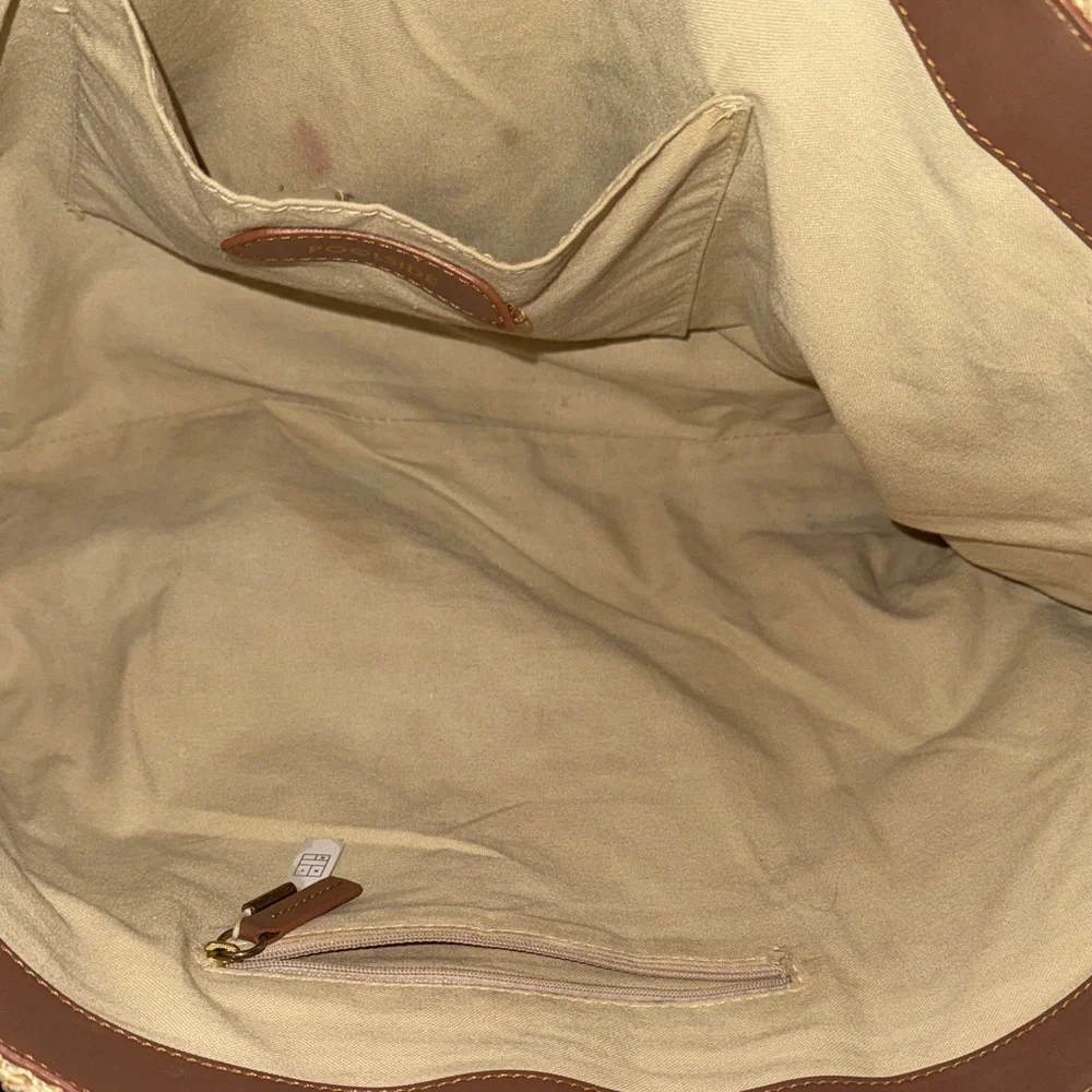 Chic Tan Woven Tote with Brown Accents - Picture 5 of 11